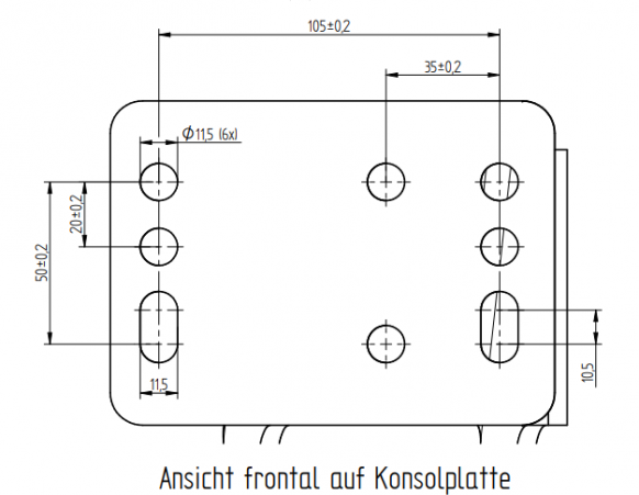 Auflaufeinrichtung Flansch mit Stützradkonsole