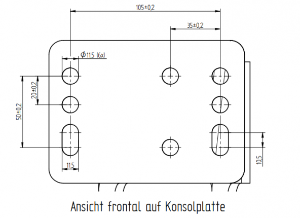Auflaufeinrichtung Flansch mit Stützradkonsole
