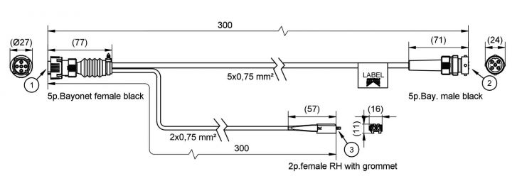 Adapter für 3. Bremsleuchte 0,2m + Abgang 0,2m 2-pol. Verbinder - 404566.001 - Zubehör & Ersatzteile