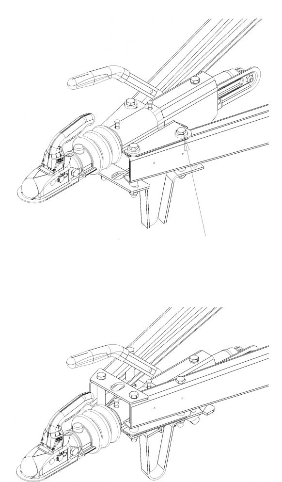 Auflaufeinrichtung Flansch mit Stützradkonsole - 205800.001 - Auflaufeinrichtung