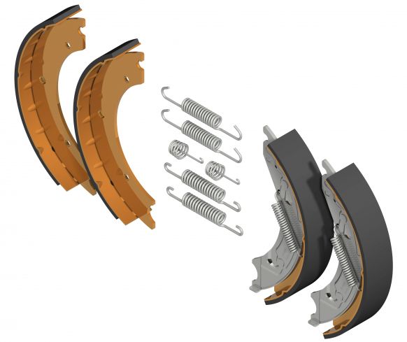 Bremsbacken-Set, Bremsbacken, Bremsbackensatz, Feststellbremse,  Bremsbeläge, Radbremse, Anhängerbremsbacken, Bremsbackenset - Knott GmbH