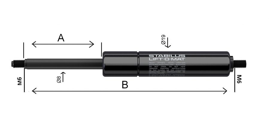 Gasfedern, Gasfeder, Gasdruckfeder, Heckklappendämpfer, Motorhaubendämpfer,  Gasdruckdämpfer, Dämpfer, Gasfeder mit Auge, Anhänger Anbauteile, Feder -  Knott GmbH