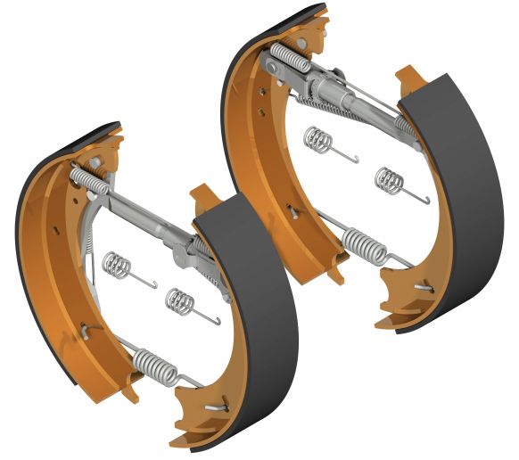 Bremsbacken-Set, Bremsbacken, Bremsbackensatz, Feststellbremse,  Bremsbeläge, Radbremse, Anhängerbremsbacken, Bremsbackenset - Knott GmbH