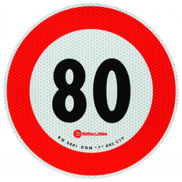 Geschwindigkeitsschild 80 km/h, Geschwindigkeitsschild, Schild,  Typenschild, Stützlastschild, Warntafel, Dreieckwarntafel, Verkehrsschild,  Vorschriftszeichen, Verkehrszeichen, Nummernschildhalter - Knott GmbH