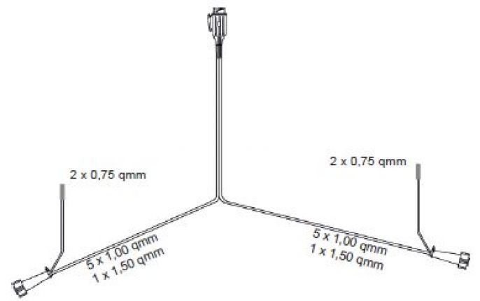 Versorgungskabel 13-polig für PKW-Anhänger ohne Bajonettanschluss mit 0.75  mm2 Kabelquerschnitt und 8 m Länge