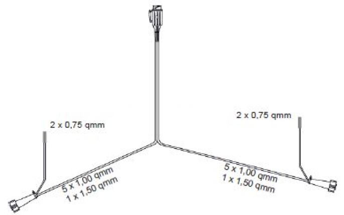 Kabelsatz Multipoint 13-polig, 5 m, 2 x Abgänge Steckverbinder für