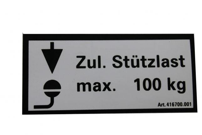 Stützlastschild - 416700.001 - Schilder