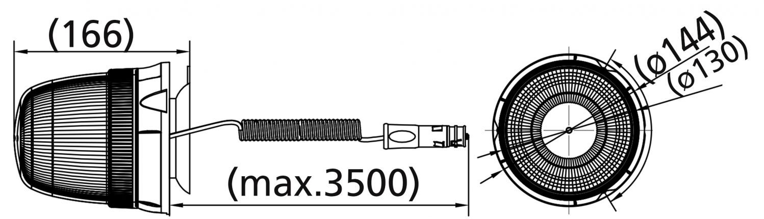 Rundumleuchte, Fabrilcar Rundumleuchte, Fabrilcar Flashfab, Flashfab  Halogen, Flash Fab, Polizeileuchte rot - Knott GmbH